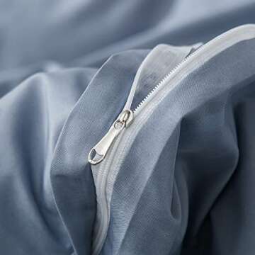 FenDie Blue Duvet Cover Queen Washed Microfiber Duvet Cover Solid Blue Comforter Cover Modern Boys Men Blue Bedding Set Soft Polyester Bedding Quilt Cover, Zipper Closure