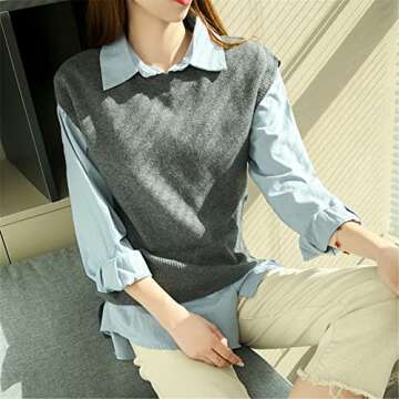 Kelsiop Cashmere Knit Vest - Chic Sleeveless Beige Outerwear