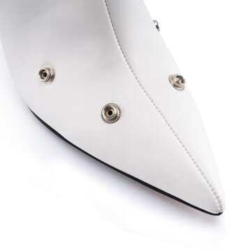 WIRALOMI Women's Slouchy Ruched Knee High Boots Black Stud Pointed Toe Stiletto Heels Casual Modern All Season Boots with Detachable Snap Panel