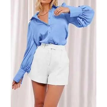 Stylish BTFBM Women Satin Blouse for Office & Casual Wear