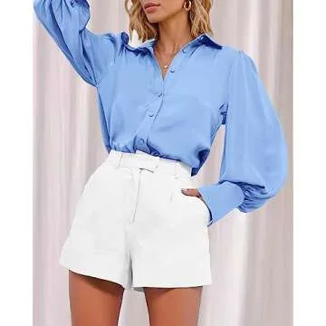 Stylish BTFBM Women Satin Blouse for Office & Casual Wear