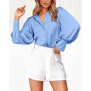 Stylish BTFBM Women Satin Blouse for Office & Casual Wear