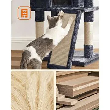 Shop Feandrea Cat Tower for Indoor Cats - Cozy & Sturdy