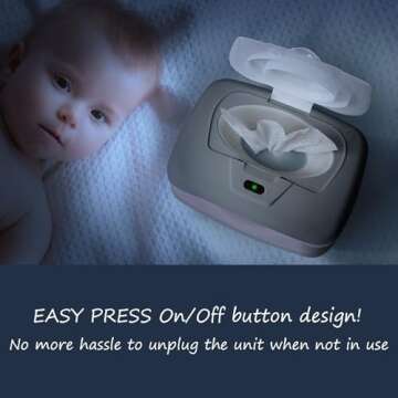 Baby Wet Wipe Warmer & Dispenser, Holder and Case - with Easy Press On/Off Switch, Only Available at Amazon