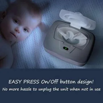 Baby Wet Wipe Warmer & Dispenser, Holder and Case - with Easy Press On/Off Switch, Only Available at Amazon