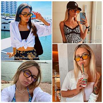 KUGUAOK 2PACK Fashion Sunglasses for Women Outdoor Travel Irregular Square Sun Glasses 100% UV Protection