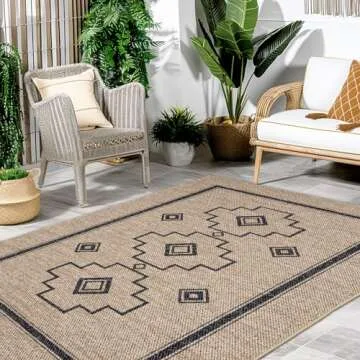 ILANGO Jute Area Rugs for Living Room, Woven Washable Rugs 5'x7' Indoor, Natural Scandinavian Rugs for High Traffice Areas, Non Slip Carpet with Rubber Backing for Bedroom Kitchen Porch