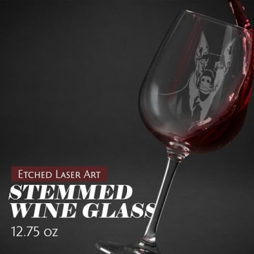 Personalized Doberman Pinscher Etched Wine Glass