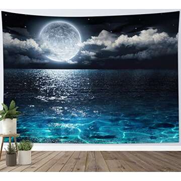 LB Moon Over Ocean Tapestry - Stunning Wall Art for Home