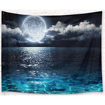 LB Moon Over Ocean Tapestry - Stunning Wall Art for Home