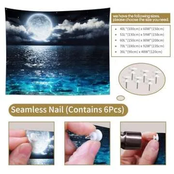 LB Moon Over Ocean Tapestry - Stunning Wall Art for Home