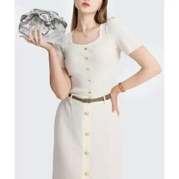 JRNDNIUO Women's PU Leather Clutch Handbags Ruched Bag Purse Formal Dumpling Evening Bag Small Elega...