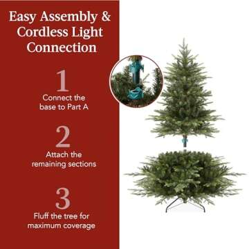 Best Choice Products 4.5ft Pre-Lit Artificial Aspen Christmas Tree, Noble Holiday Décor w/ 750 Branch Tips, 2-in-1 Multicolor LED Lights, Cordless Connection, Metal Stand