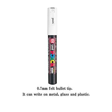 Uni Japan Posca Paint Marker Mitsubishi Poster Color White 6 Marking Pen PC-1M PC-3M PC-5M 2 of Each With Kanji LOVE Sticker, 5.6X3.9X0.7In