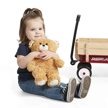 Radio Flyer My 1st Steel & Wood Toy Wagon with Teddy Bear, 19" Long Toy Wagon for Kids 1.5+