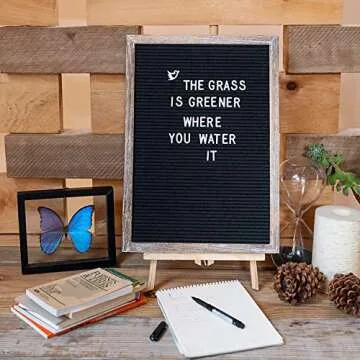 Felt Letterboard with Letters and Numbers 12x17 Inch, First Day of School Board, Word Message Board Classroom Decor, Baby Announcement Board Letters, Rustic Home Decor Letterboards Changeable Letters