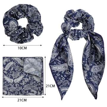 Cutewing Hair Scrunchie Scarf Bow Scrunchies Chiffon Bandana Scrunchies for Women Girls, 6PCS , 2 in...