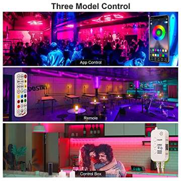 Tobole RGB Led Strip Lights, 5050 Bluetooth Music Sync Color Changing Led Light Strips (32.8ft)