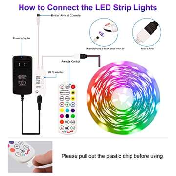 Tobole RGB Led Strip Lights, 5050 Bluetooth Music Sync Color Changing Led Light Strips (32.8ft)