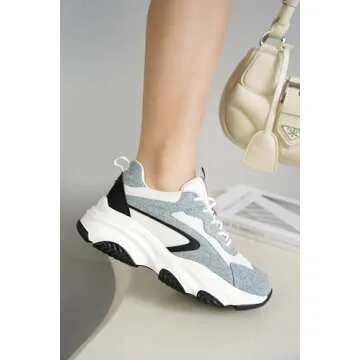 Project Cloud Chunky Platform Sneakers for Women Memory Foam Dad Shoes for Women Lace-up Womens Shoes & Womens Sneakers Slip on Women's Fashion Sneakers Women Footwear (Coco)