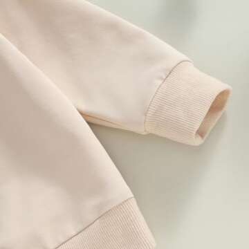 Omkzanbi Toddler Boy Football Outfit Game Day Sweatshirt Retro Rugby Jogger Pants Football 2Pcs Fall Winter Clothes Set 0-3T (Khaki, 18-24 Months)