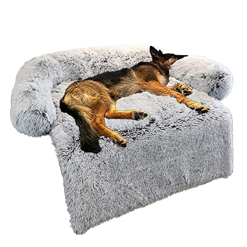 Calming Plush Dog Bed with Washable Cover for All Pets