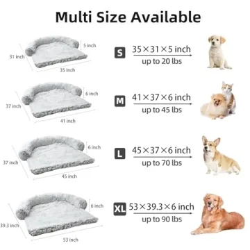 Calming Plush Dog Bed with Washable Cover for All Pets