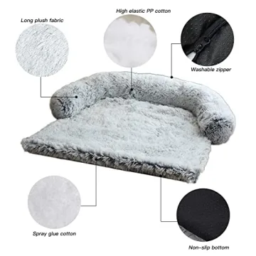 Calming Plush Dog Bed with Washable Cover for All Pets
