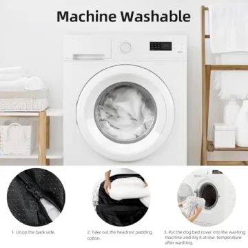 Calming Plush Dog Bed with Washable Cover for All Pets