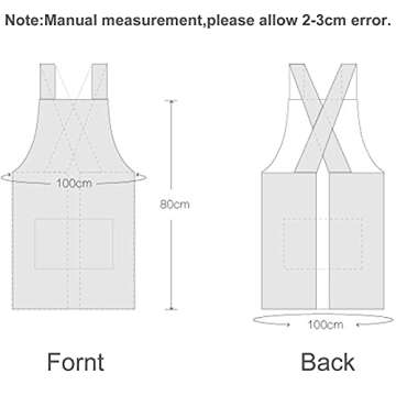 Japanese Style Apron, X Cross Back Strap Aprons, No Tie Design Linen and Cotton Blend Apron with Two Practical Front Pockets,Perfect for Baking Painting Gardening Cleaning,Women's Present (Light Gray)