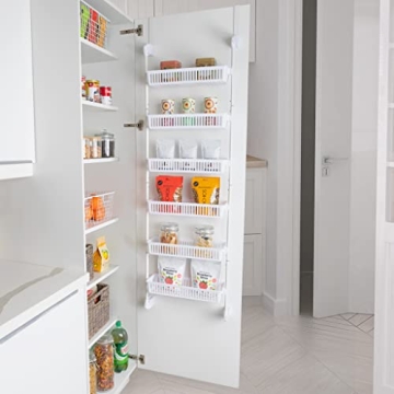 Adjustable Over-The-Door Pantry Organizer with 6 Baskets