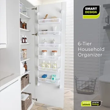 Adjustable Over-The-Door Pantry Organizer with 6 Baskets