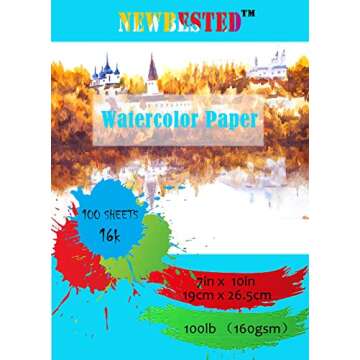 100 Sheets Premium Watercolor Paper for All Artists