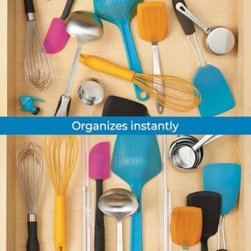 iDesign Drawer Dividers, Deep Adjustable Organiser System Made of Durable Plastic, Set of 2 Drawer Inserts for Wardrobe, Clear, 62420EU