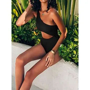 Stylish One Shoulder High Waisted Swimsuit for Women