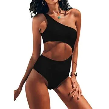 Stylish One Shoulder High Waisted Swimsuit for Women