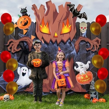 Cinrobiye Complete Halloween Trunk or Treat Car Decorations Kit with Balloons and Spooky Decor