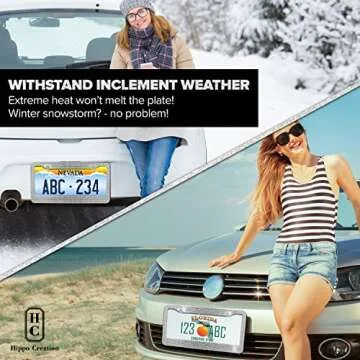 Crystal Bling License Plate Frames for Women - 2 Pack Handcrafted Acrylic Bedazzled Cover, Clear Crystal Stainless Steel Girly Queen Sparkle License Plate Frame Cute Diamond Shiny Black Sparkly Cover