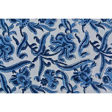 ATOSII Midnight Bloom Blue Cotton Napkins - Set of 4