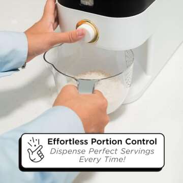 Dizpent 26.4 Lbs Rice Dispenser Countertop With Measuring Cup, Sealed Rice Storage Container, Moisture-proof Rice Container For Fresh Grains In Your Kitchen Pantry Bpa-free Grain Dispenser