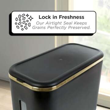 Dizpent 26.4 Lbs Rice Dispenser Countertop With Measuring Cup, Sealed Rice Storage Container, Moisture-proof Rice Container For Fresh Grains In Your Kitchen Pantry Bpa-free Grain Dispenser