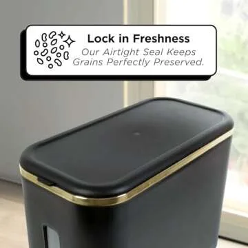 Dizpent 26.4 Lbs Rice Dispenser Countertop With Measuring Cup, Sealed Rice Storage Container, Moisture-proof Rice Container For Fresh Grains In Your Kitchen Pantry Bpa-free Grain Dispenser