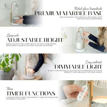 Flameless Candle Warmer Lamp for Jar Candles Large & Small – Dimmable Lamp Candle Warmer Electric ...