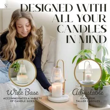 Elegant Flameless Candle Warmer Lamp with Adjustable Height