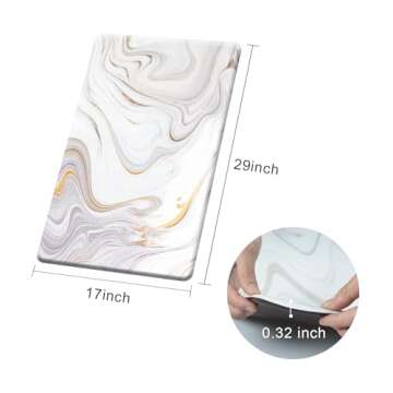 Colorful Star White Marble Small Kitchen Mat for Floor PVC Leather Waterproof Kitchen Rug Anti Fatig...