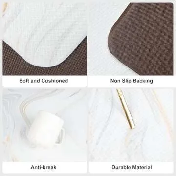 Luxury White Marble Kitchen Mat for Comfort and Style