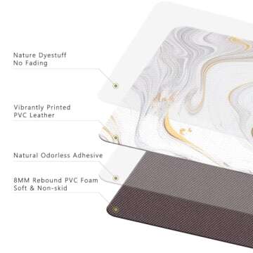 Luxury White Marble Kitchen Mat for Comfort and Style