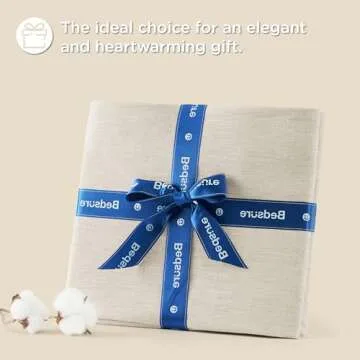 Bedsure Linen Sheets - King Size Sheets Set, Blend from Linen Cotton Bedsheets, Breathable & Soft, Gifts for All Seasons, 4 Pieces, Linen