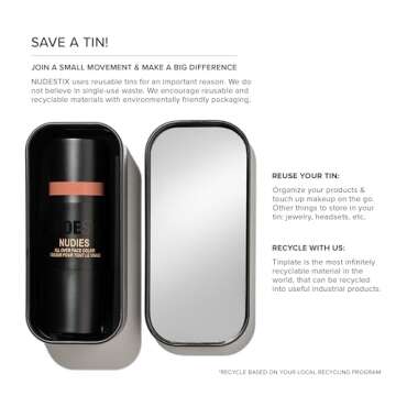 Nudestix Nudies Bloom Dewy and Radiant Cream Blush 3-in-1 All Over Face Colour For Cheeks, Eyes and Lips w/Blending Brush (Bohemian Rose)