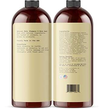 100% Natural Baby Shampoo & Body Soap/ Wash (2 Pack) - Non-Toxic Hypoallergenic Care for Kids, Babie...
